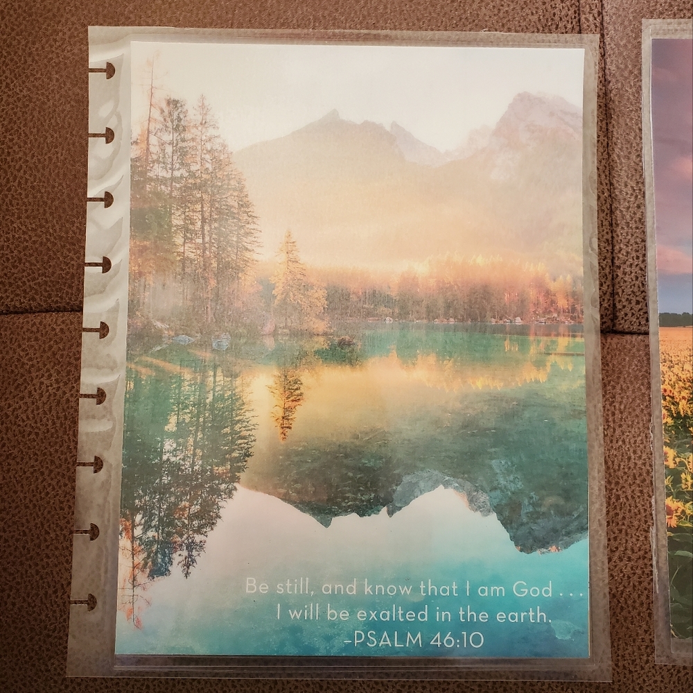 Handmade cover For A Classic Sized Disc Bound Planner mountains, lake